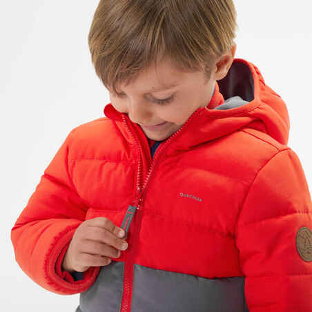 Vaikiška pašiltinta žygių striukė, 2–6 m. vaikams, oranžinė ir pilka