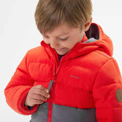 Kids’ Hiking Padded Jacket - Aged 2-6 - Orange and Grey