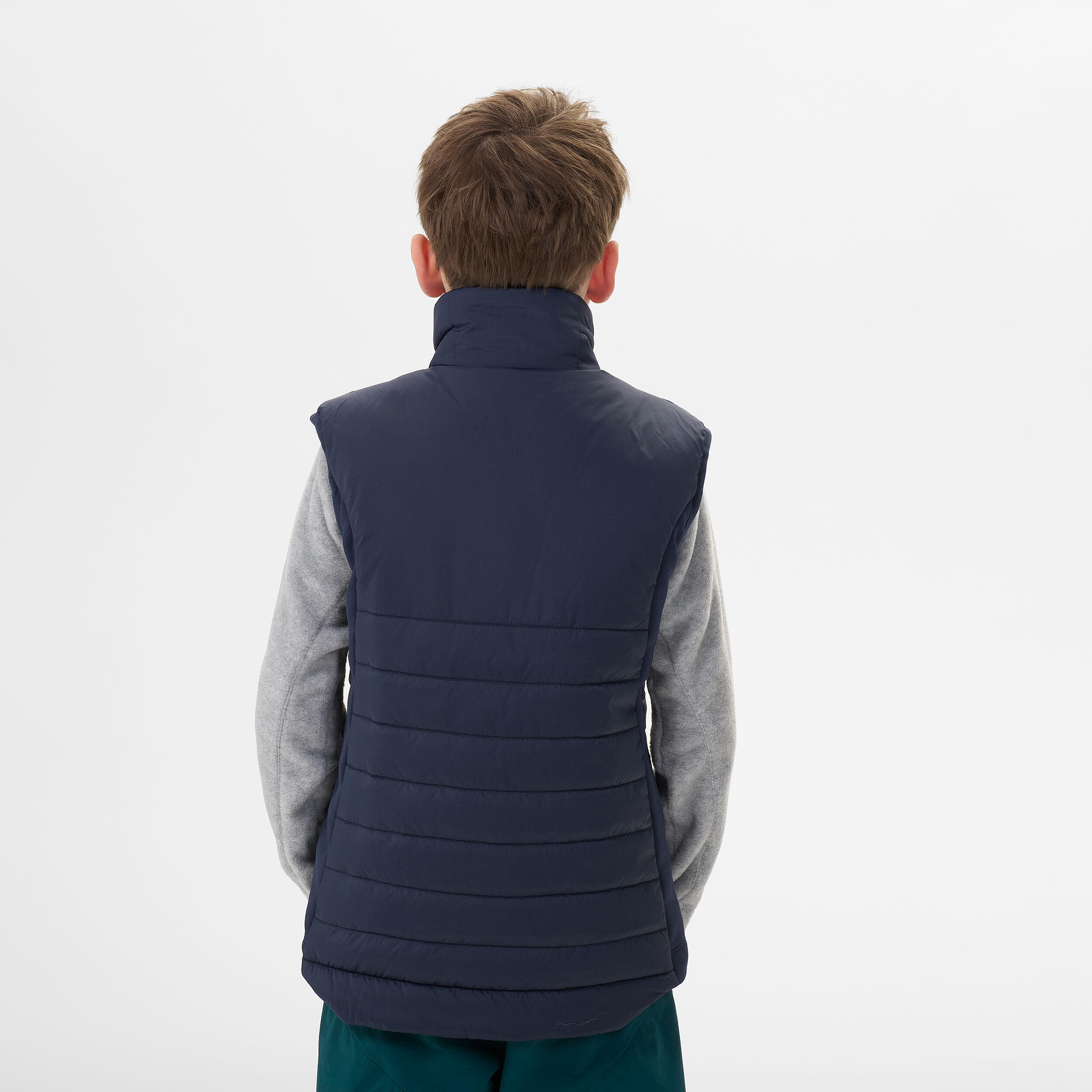 KIDS’ PADDED HIKING GILET - HYBRID AGED 7-15 - BLUE 4/7