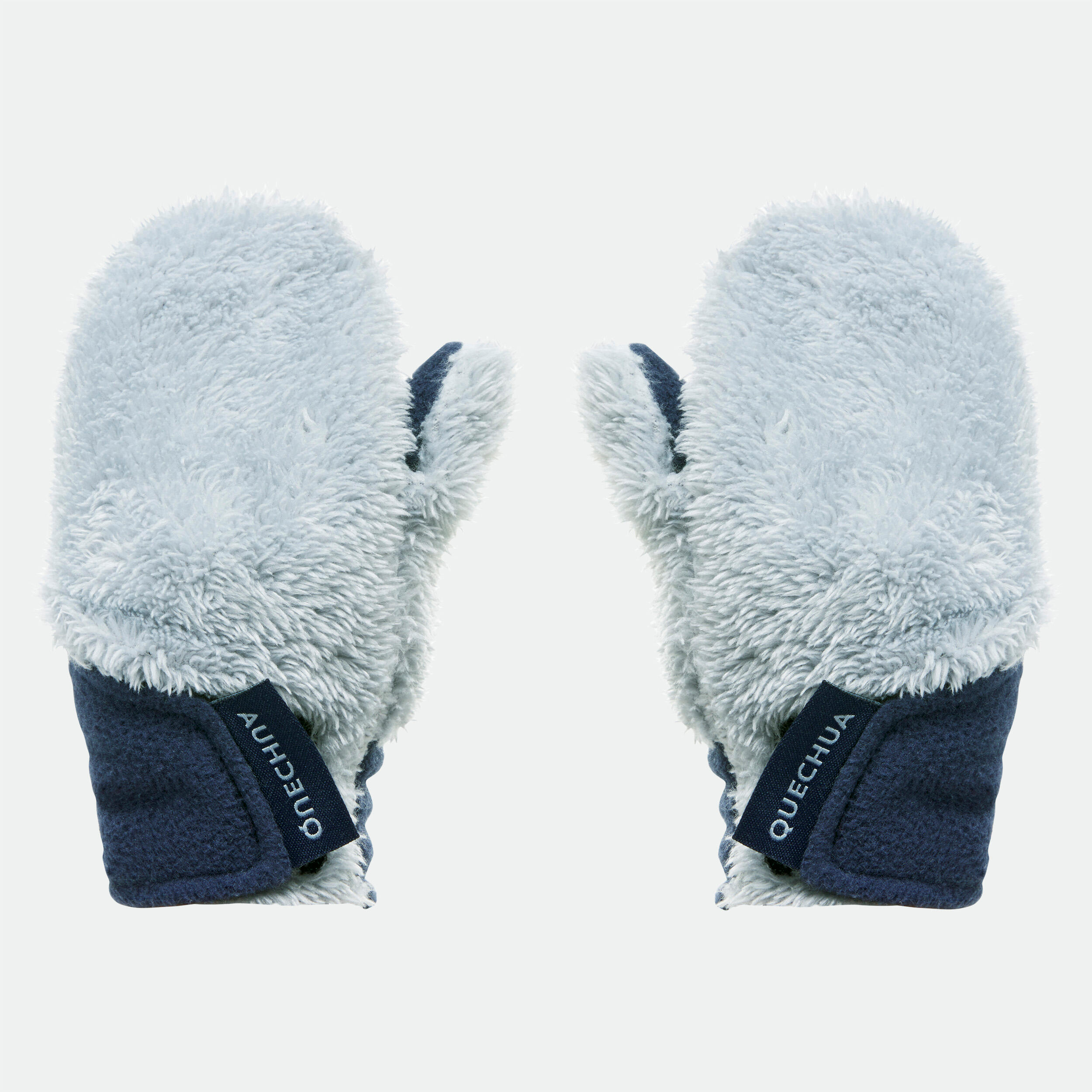 Kids’ Fleece Mittens 18 months - 4 years, HIKE100 - Blue