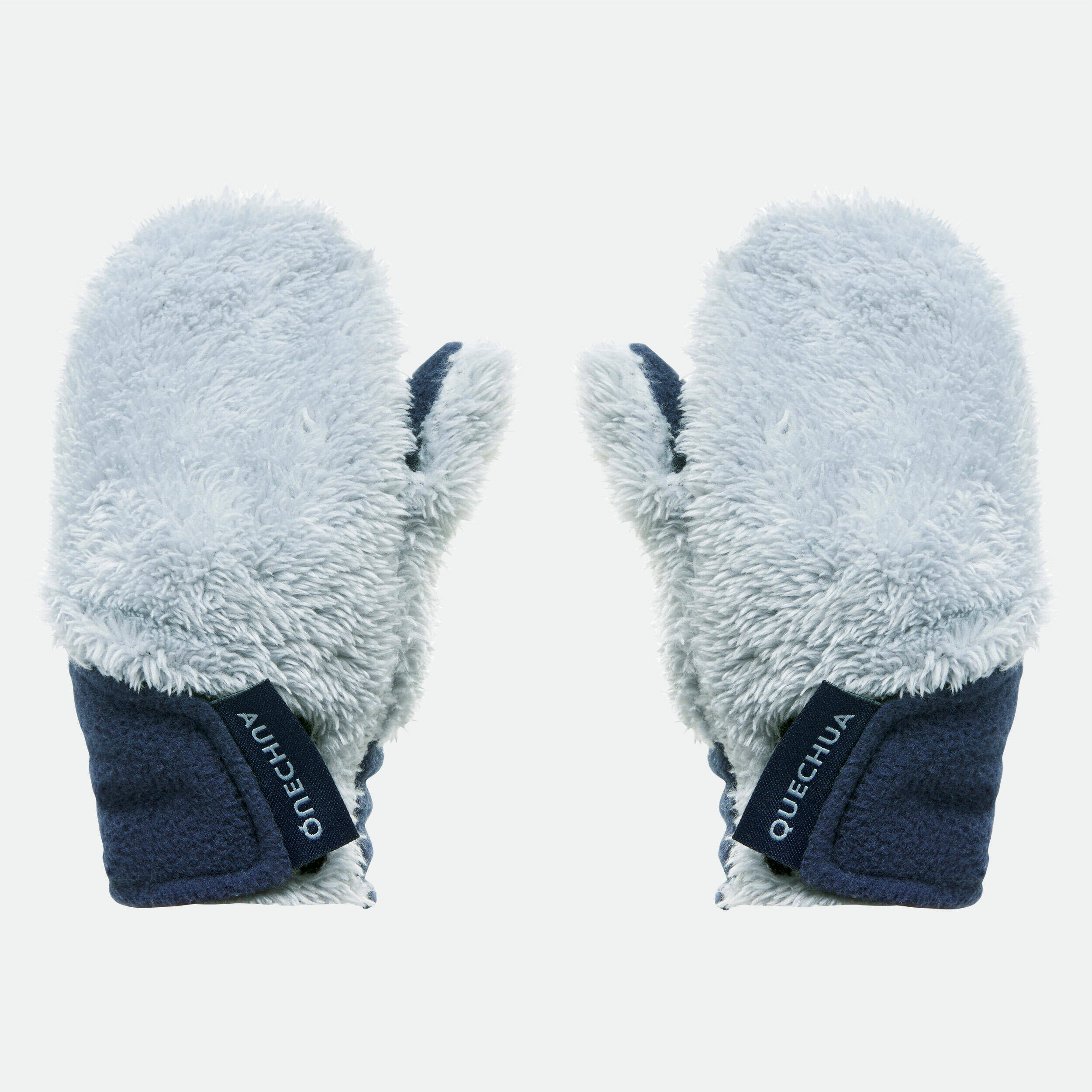 Kids' Fleece Mittens HIKE100 18 Months-4 Years - Blue -  1