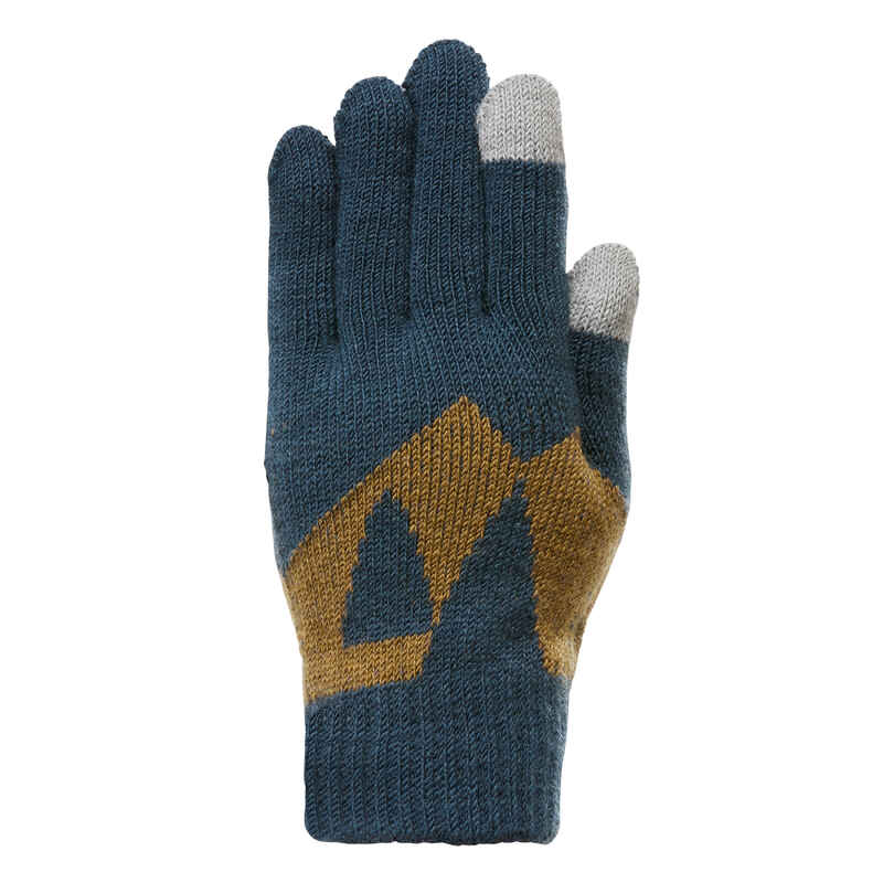 Handschuhe Wandern SH100 Taktil Strickmaschen Kinder 4–14 Jahre blau