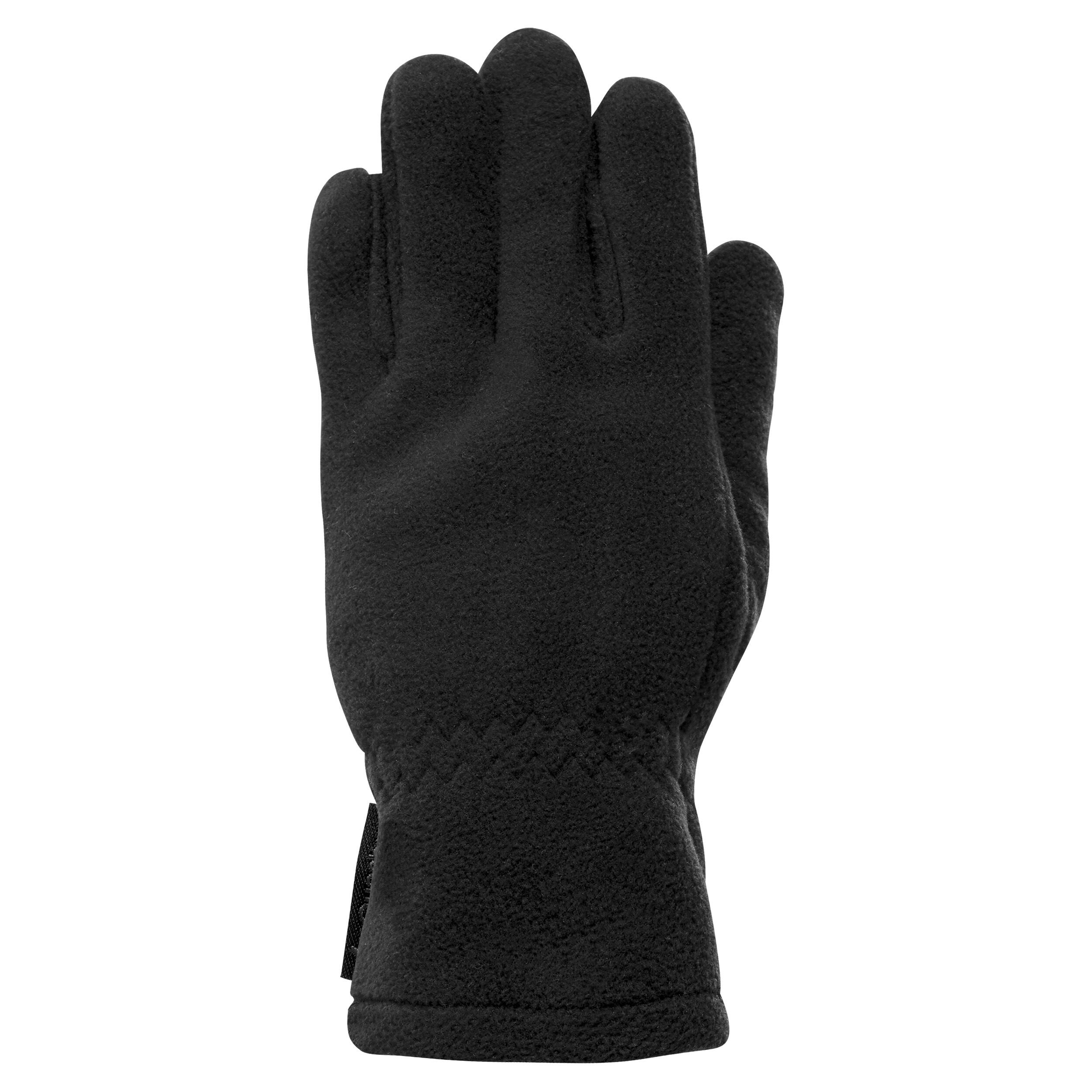 Mănuși din polar drumeție la munte SH100 X-Warm Negru Copii 6-14 ani