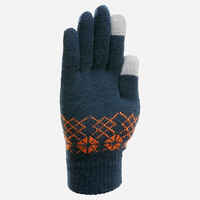 KIDS’ TOUCHSCREEN COMPATIBLE HIKING GLOVES - SH100 KNITTED - AGED 4-14 YEARS