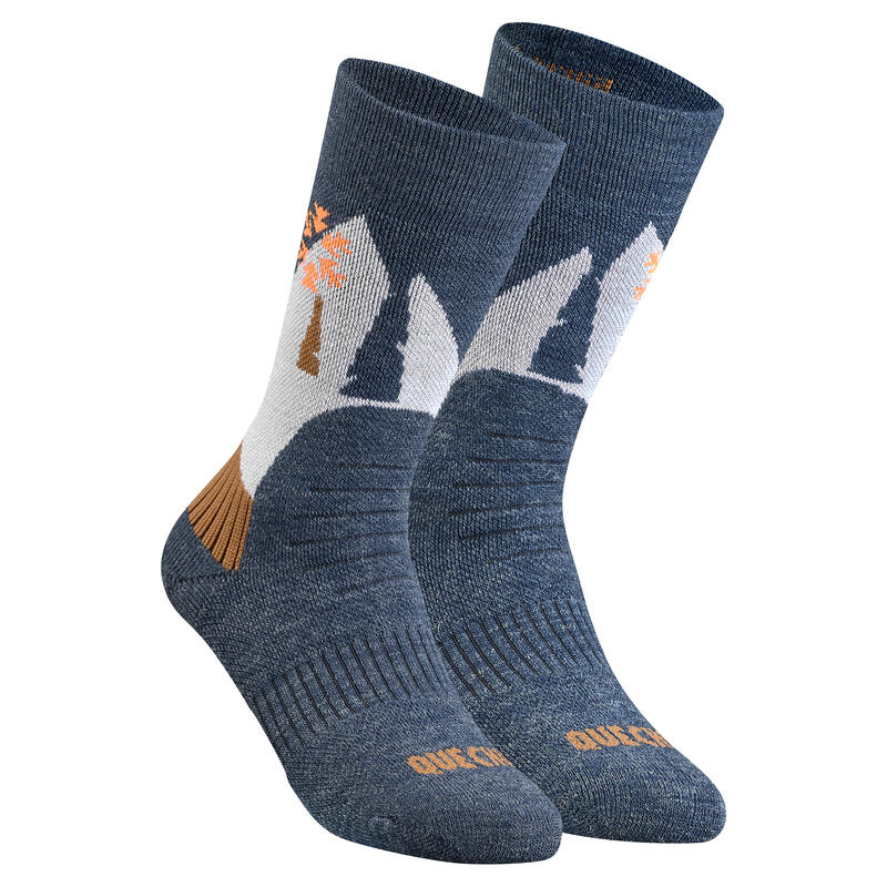 Çocuk Termal Çorap - 2 Çift - Pembe - SH100 Warm Mid