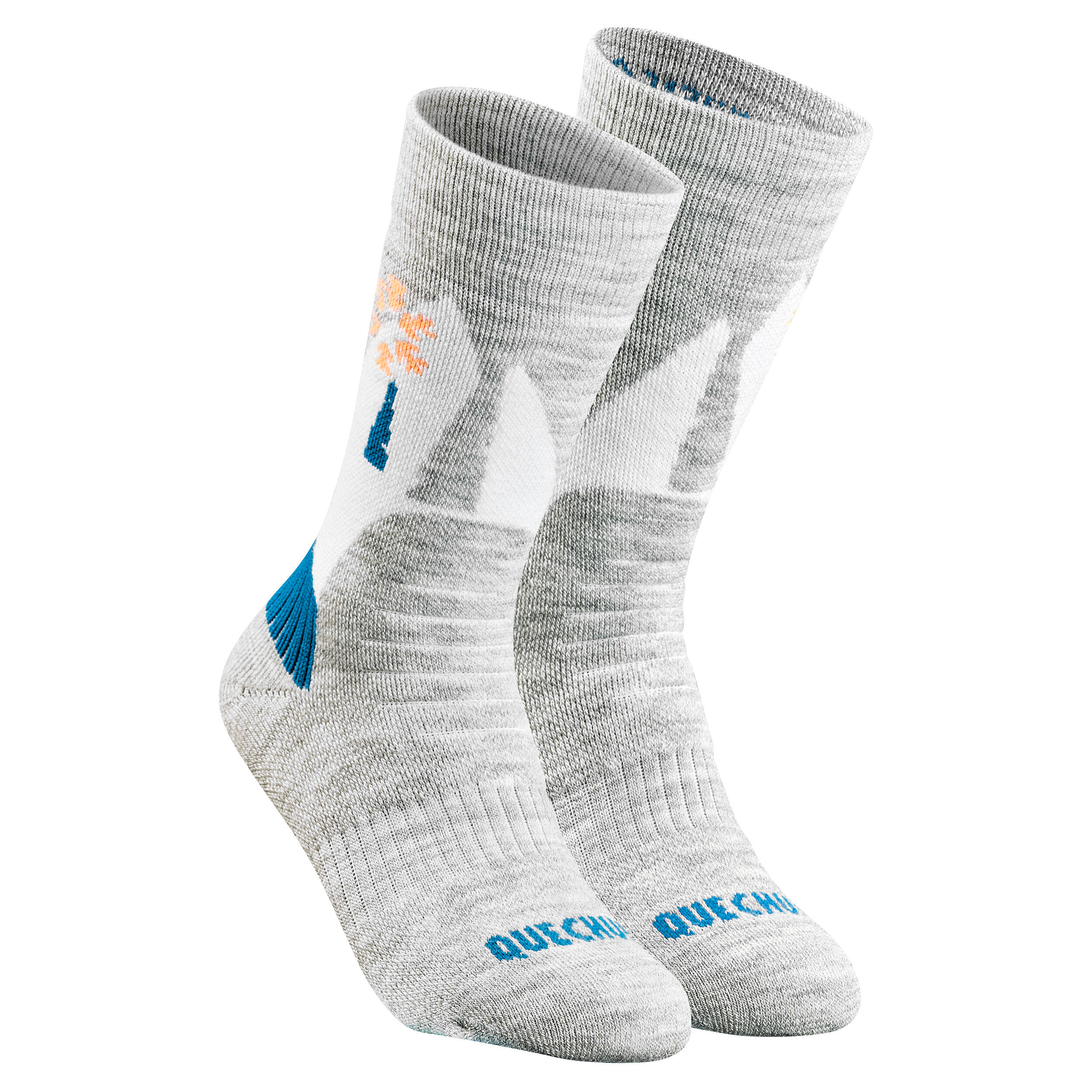 Children's warm hiking socks - SH100 WARM MID - x2 pairs 3/7