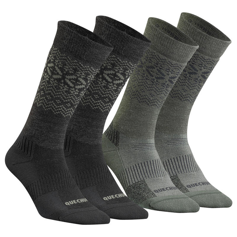 Chaussettes chaudes de randonnée - SH500 ULTRA-WARM MID - x2 paires