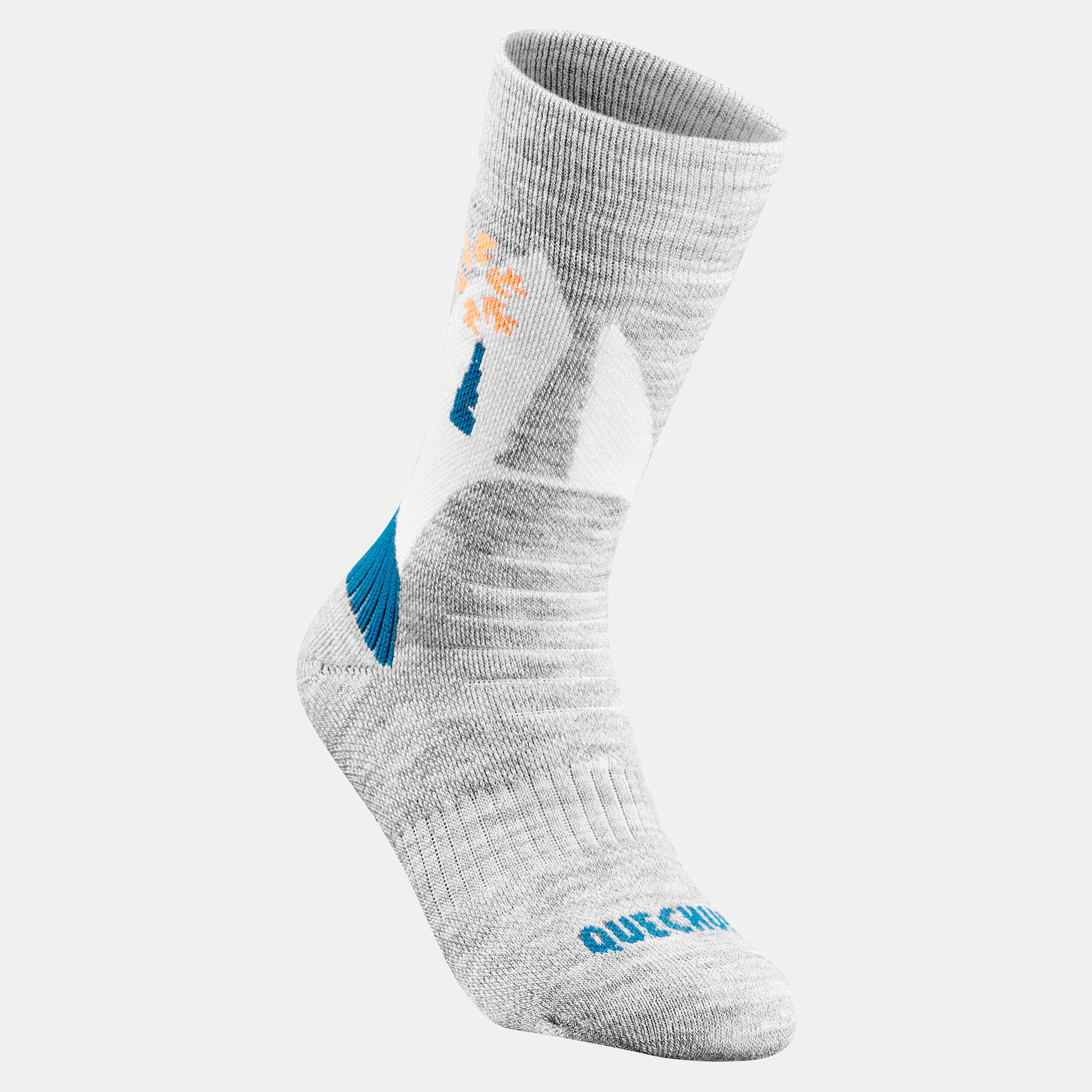 Children's warm hiking socks - SH100 WARM MID - x2 pairs 5/7