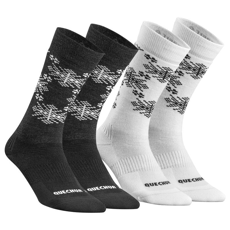 Chaussettes chaudes de randonnée - SH500 U-WARM MID - adulte X 2 paires