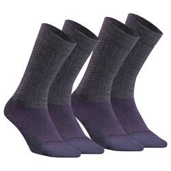 Calcetines térmicos de montaña y nieve 2 pares adulto quechua sh500 u-warm