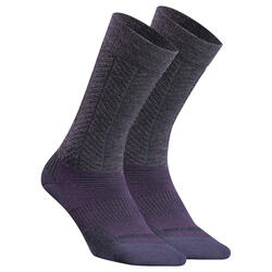 Decathlon-calcetines largos y térmicos para adulto, medias para exteriores,  color negro, 2 pares, SH500 Mid - AliExpress