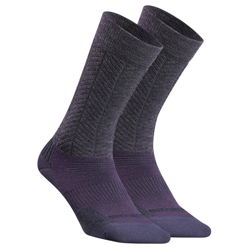 Wandersocken Damen/Herren warm halbhoch 2er-Pack - SH500 