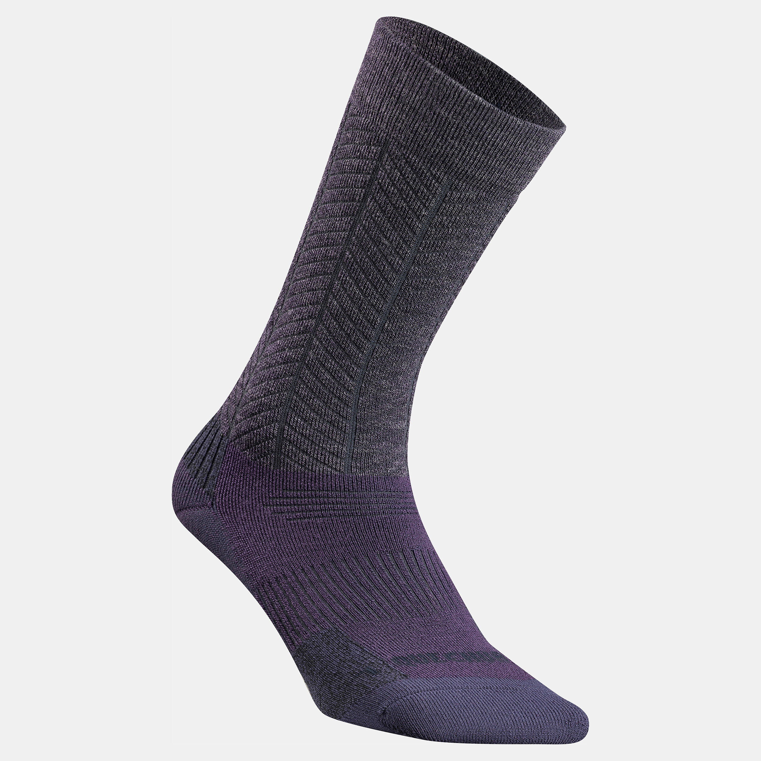 Warm hiking socks, HIKE 500 Mid - Purple 3/4