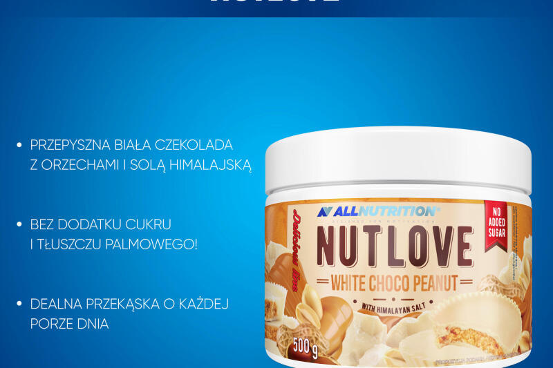 Krem do smarowania ALLNUTRITION NUTLOVE 500G WHITE CHOCO PEANUT