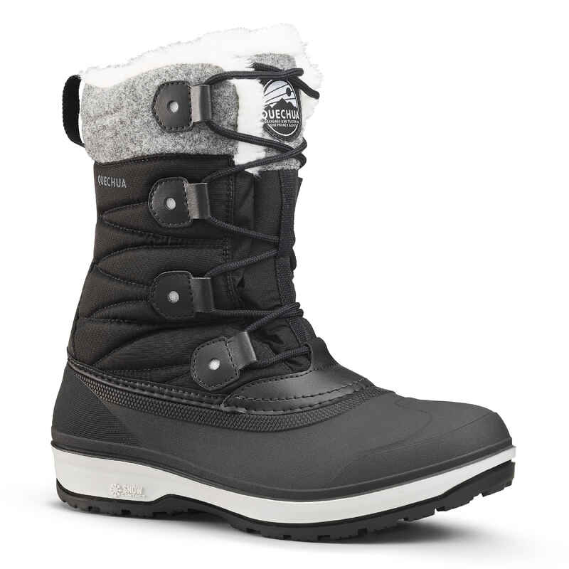 Schneestiefel Winterwandern SH500 X-Warm wasserdicht Schnürung hoch Damen schwar Schneestiefel Winterwandern SH500 X-Warm wasserdicht Schnürung hoch Damen schwar