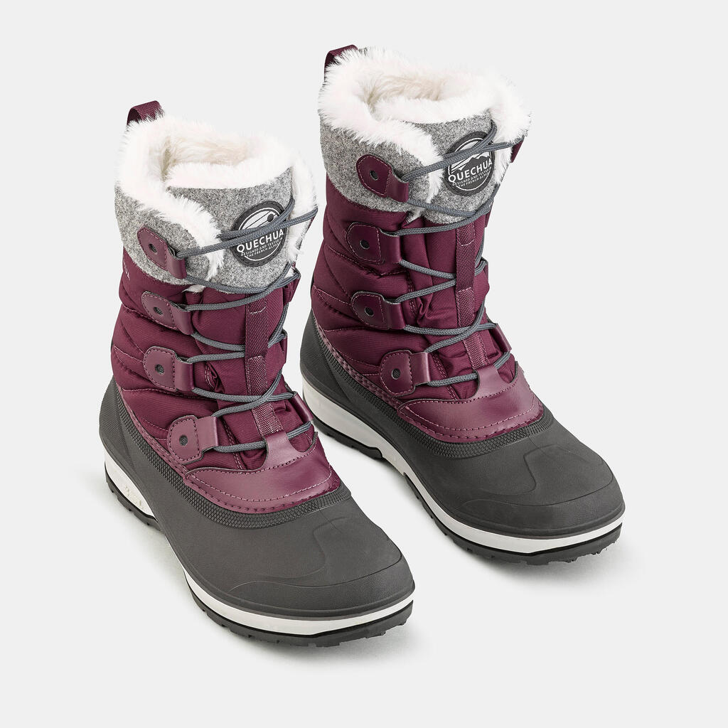 Women's waterproof warm snow boots - SH500 high boot 