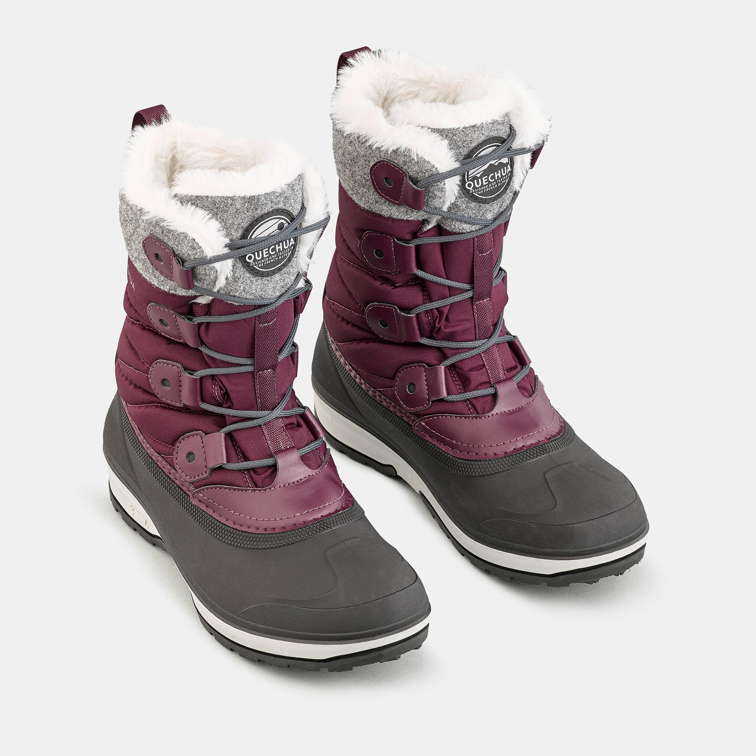 QUECHUA Dámske zimné nepremokavé čižmy NH500 fialové 37 · záber 3
