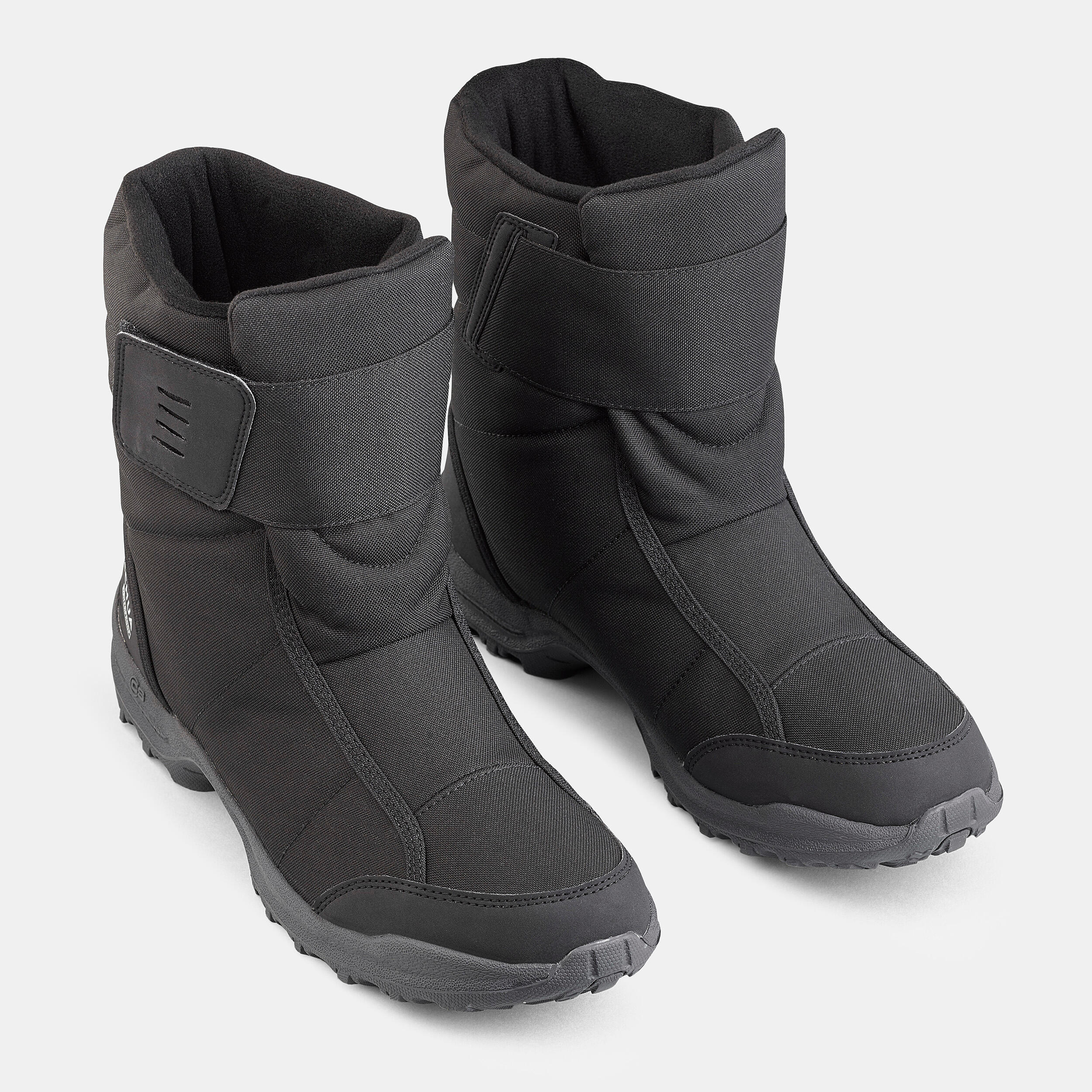 Men s Warm Waterproof Snow Boots SH100 hook and loop strap