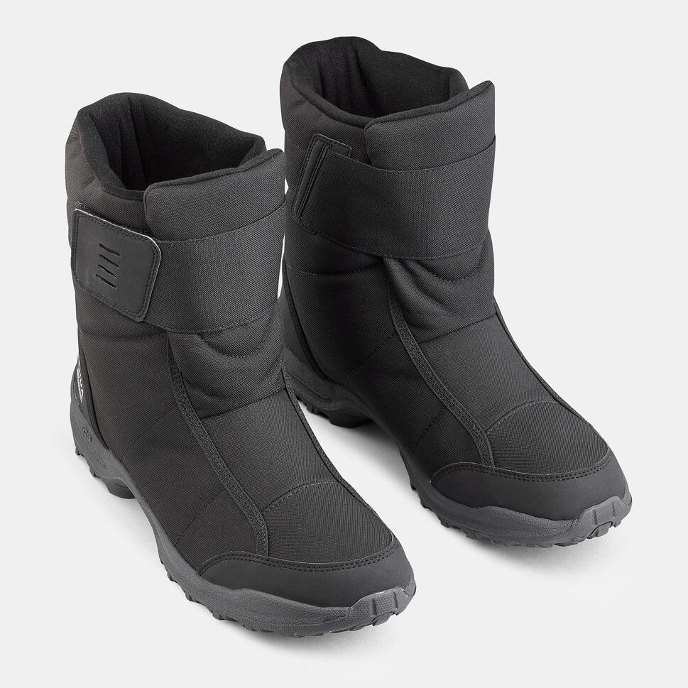 Men’s Warm Waterproof Snow Boots SH100 hook and loop strap Decathlon