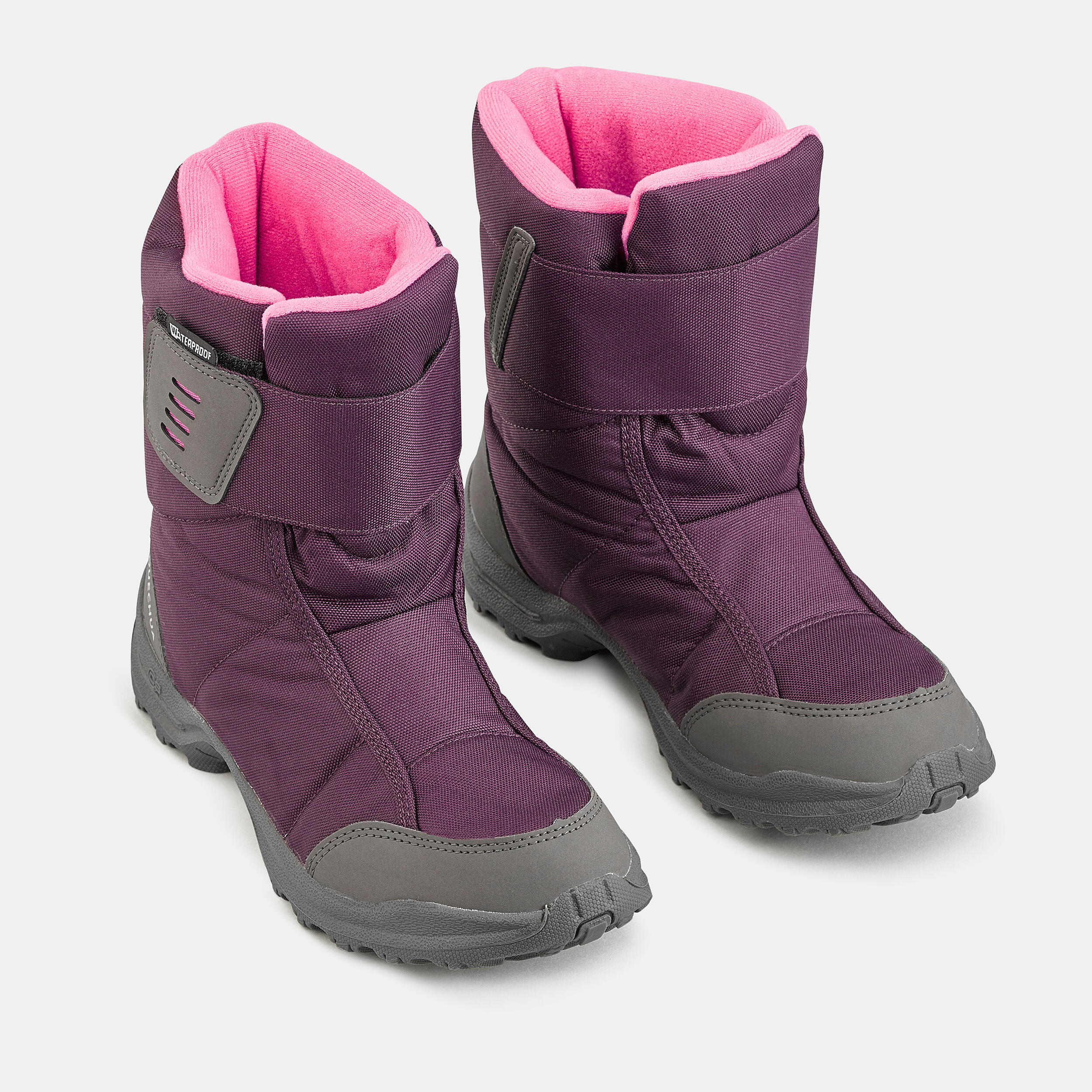 Kids’ warm waterproof snow hiking boots SH100 - Velcro Size 7 - 5.5  4/7