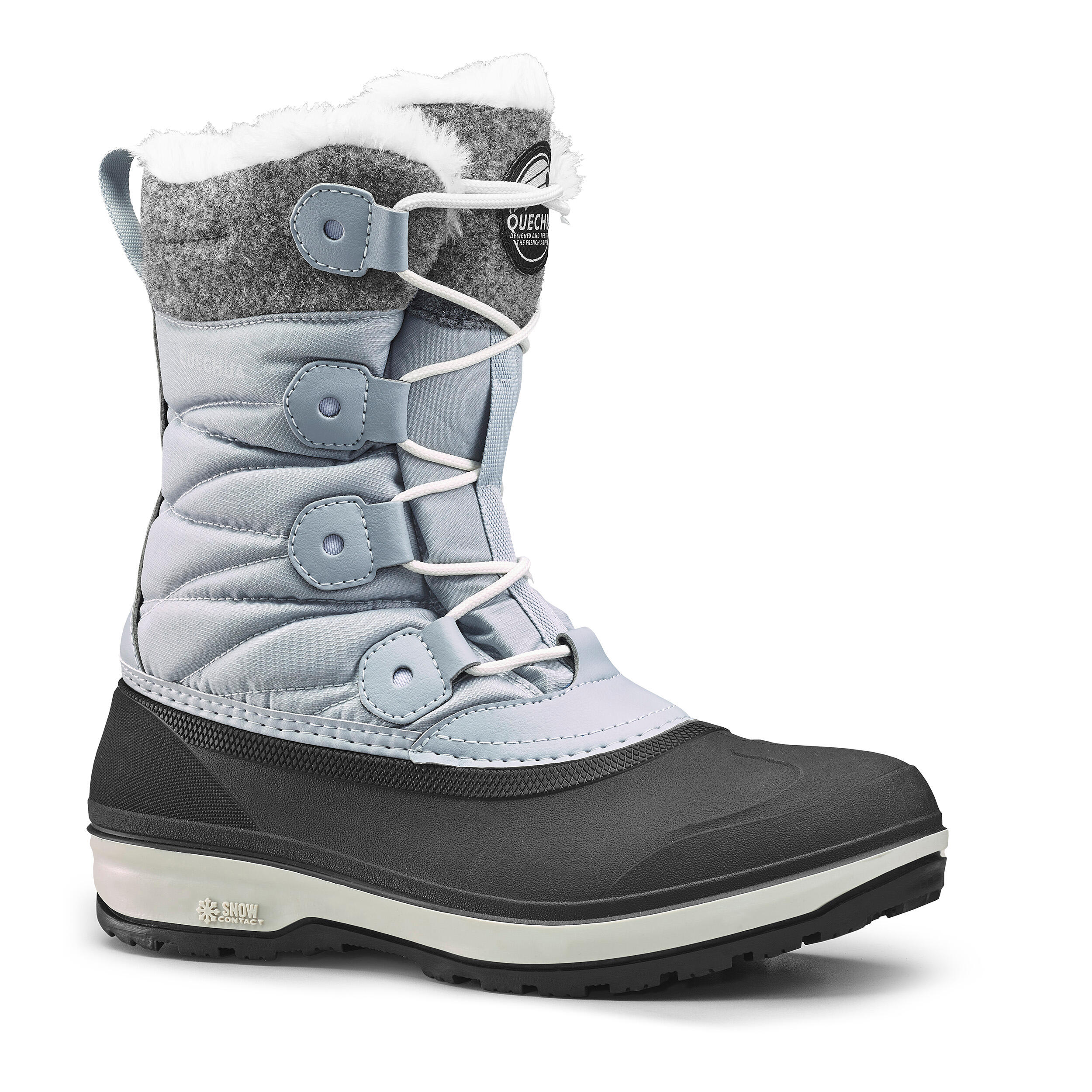 Cizme impermeabile călduroase iarnă/drumeţie zăpadă SH500 X-WARM Gri Damă