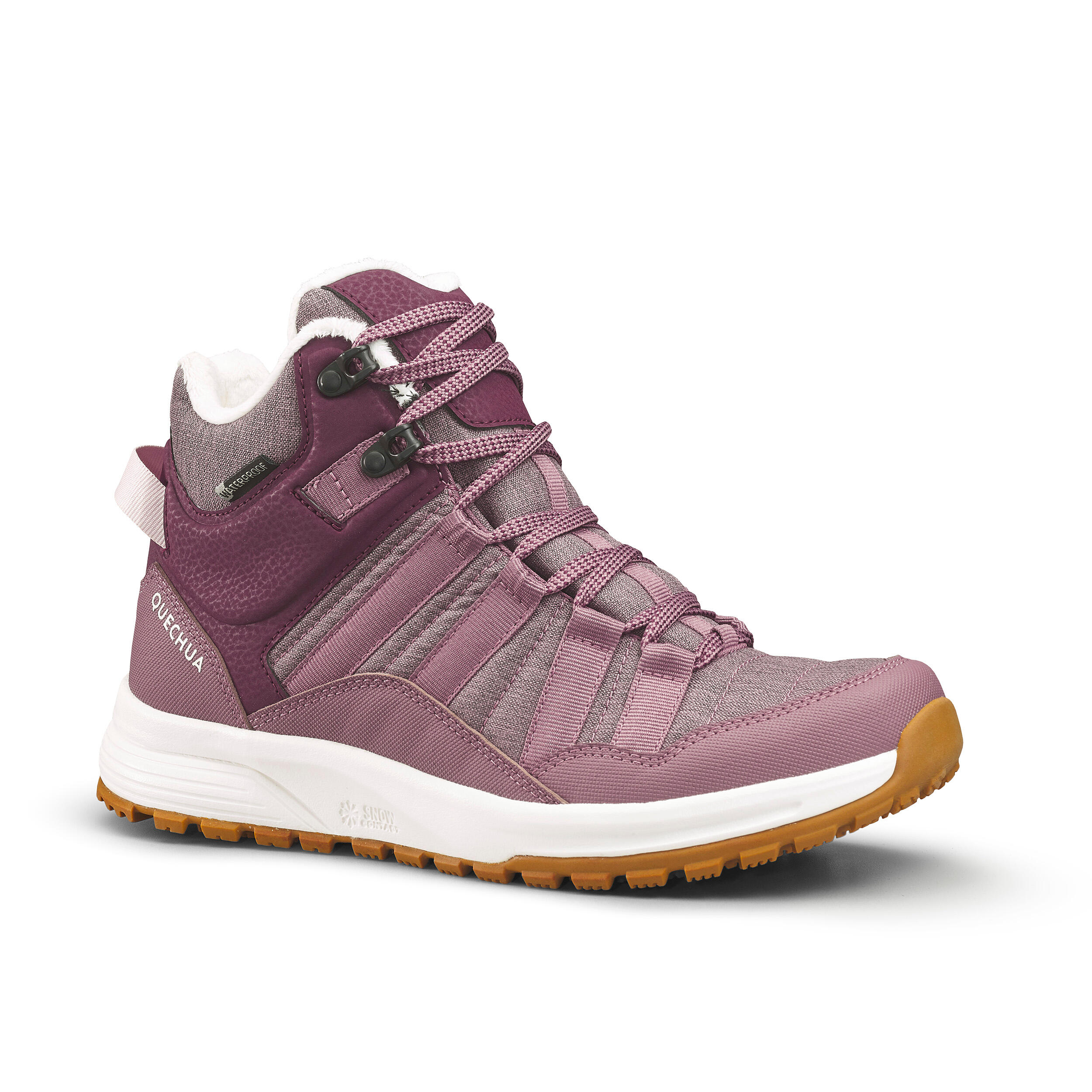 Women’s Warm and Waterproof Hiking Boots, NH500 - Burgundy