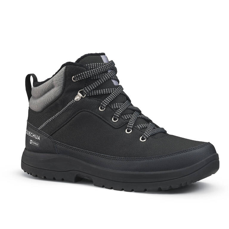 Men Snow Hiking Warm and Waterproof Boots SH100 Black