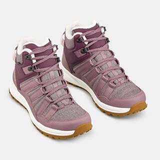 Women's Warm and Waterproof Hiking Boots NH500 Mid - Burgundy