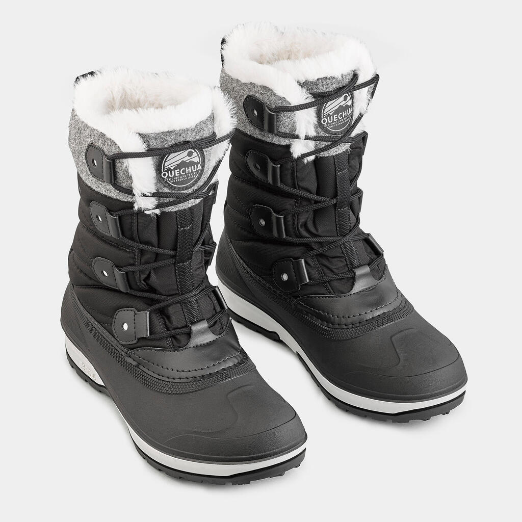 Botas de nieve cálidas impermeables - SH500 caña alta zueco - mujer 