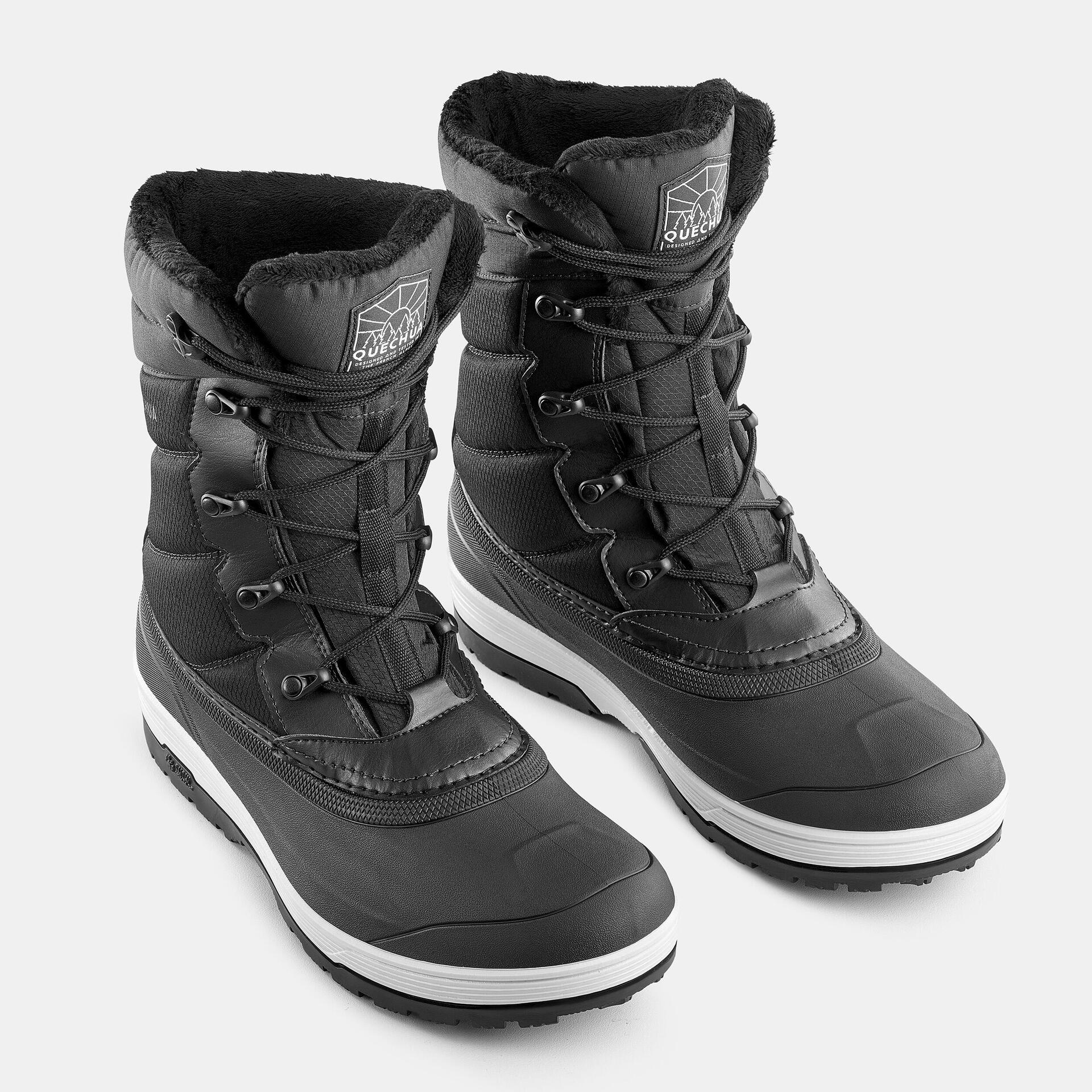 Warm Waterproof Snow Boots SH500 lace-up Men's