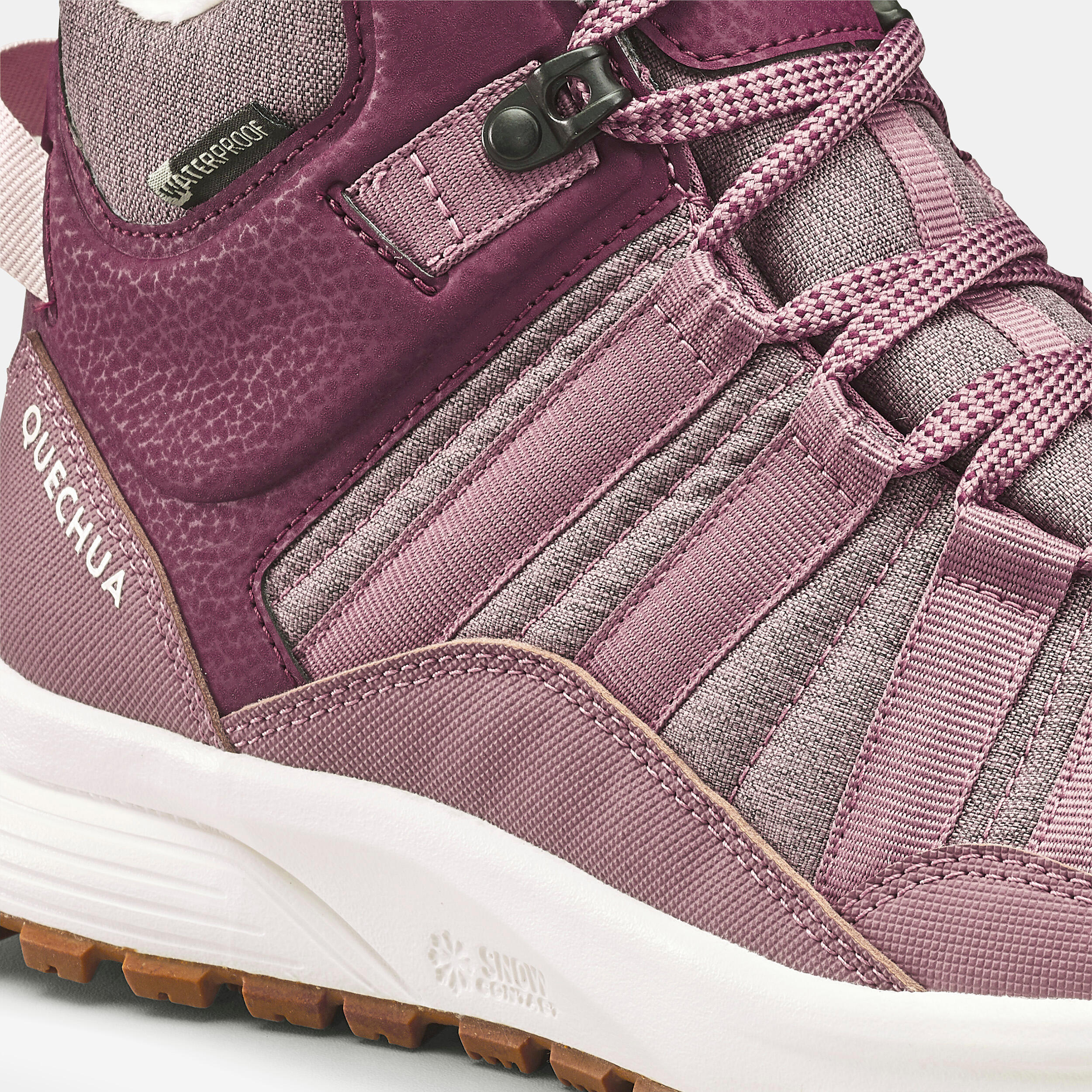 Women's Warm and Waterproof Hiking Boots NH500 Mid - Burgundy