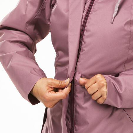 Куртка жіноча SH100 X-Warm для зимового туризму водонепроникна сіро-коричнева