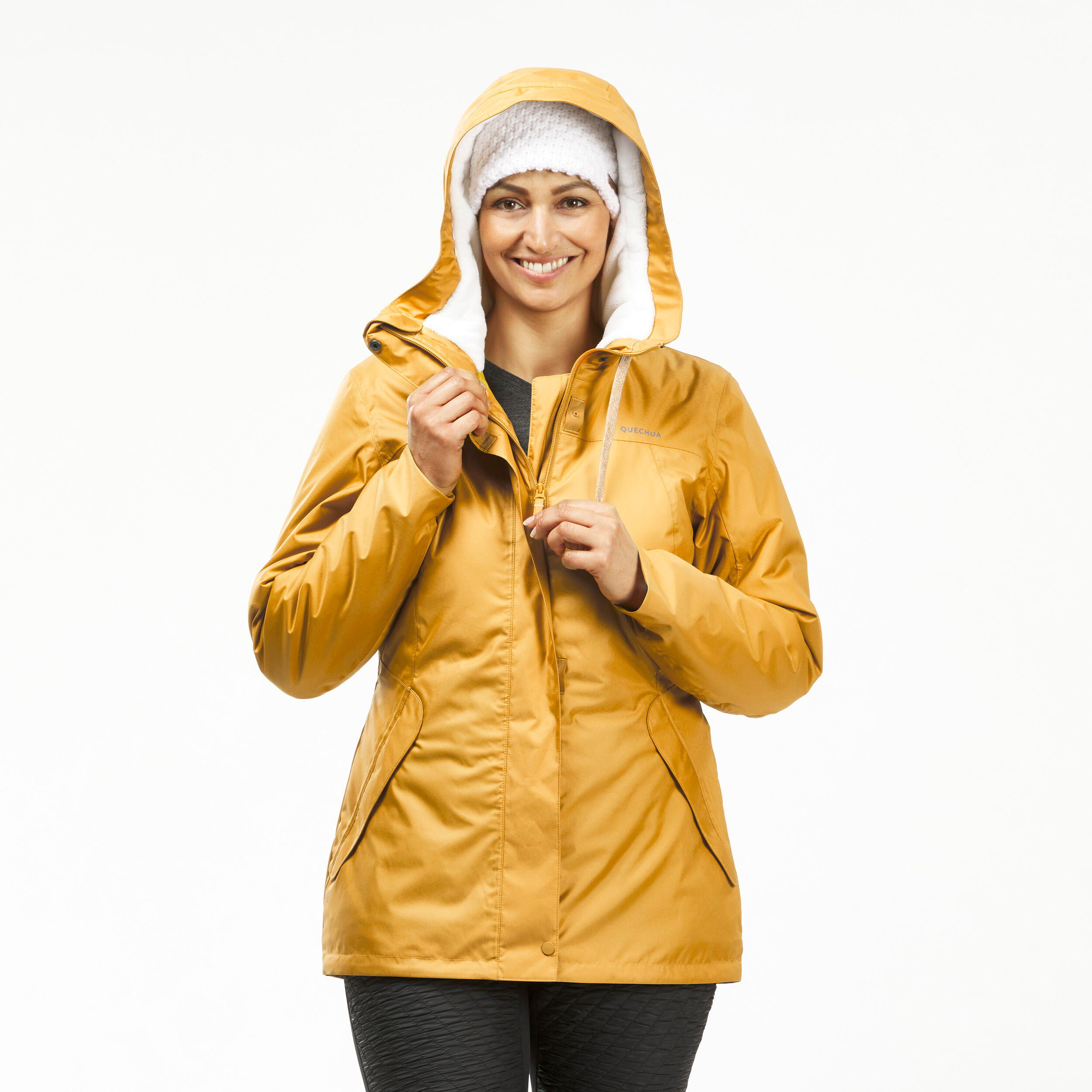 Decathlon | Giacca trekking donna SH500 impermeabile ocra | -10°C |  Quechua