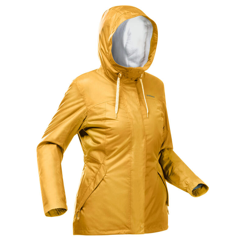Women’s warm hiking rainjacket - SH100 X-WARM -10°C