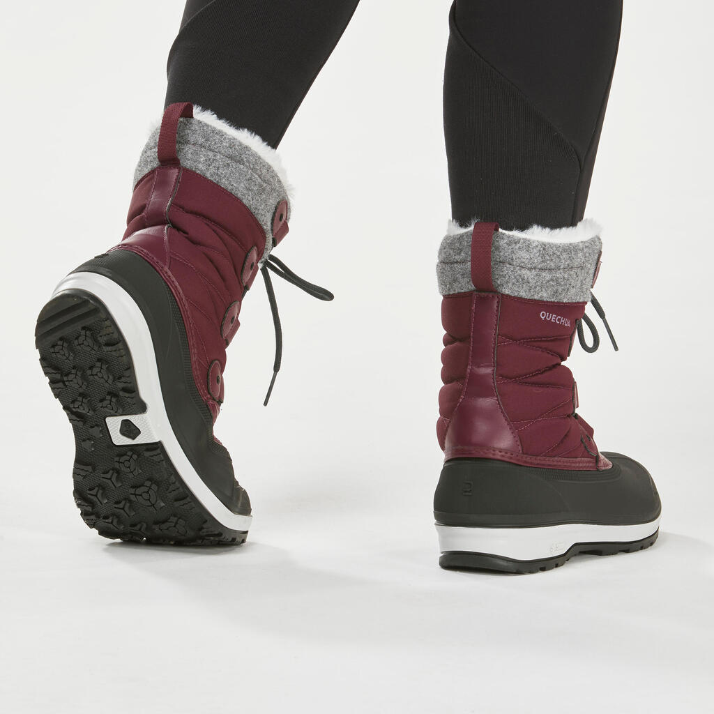 Women's waterproof warm snow boots - SH500 high boot 