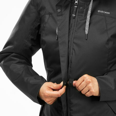 Куртка жіноча SH500 X-Warm для зимового туризму водонепроникна чорна