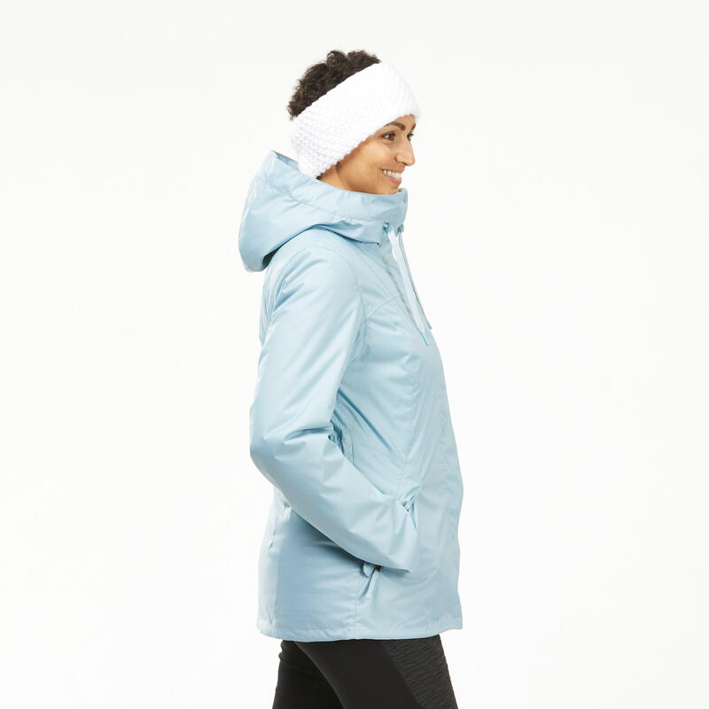 Winterjacke Damen bis -10 °C wasserdicht Winterwandern - SH500 hellblau