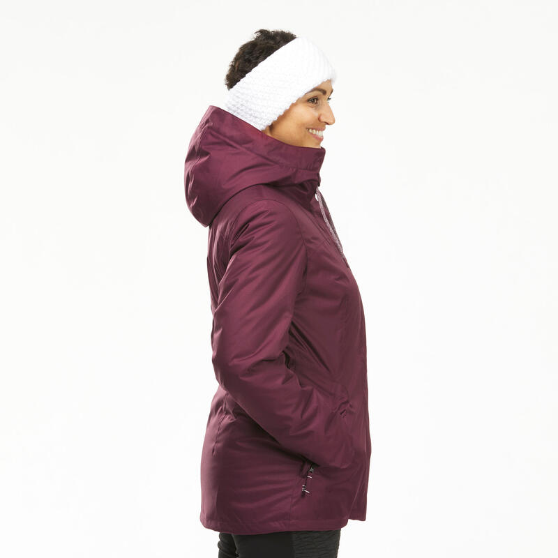 Winterjacke Damen bis -10 °C wasserdicht Winterwandern - SH500 bordeux