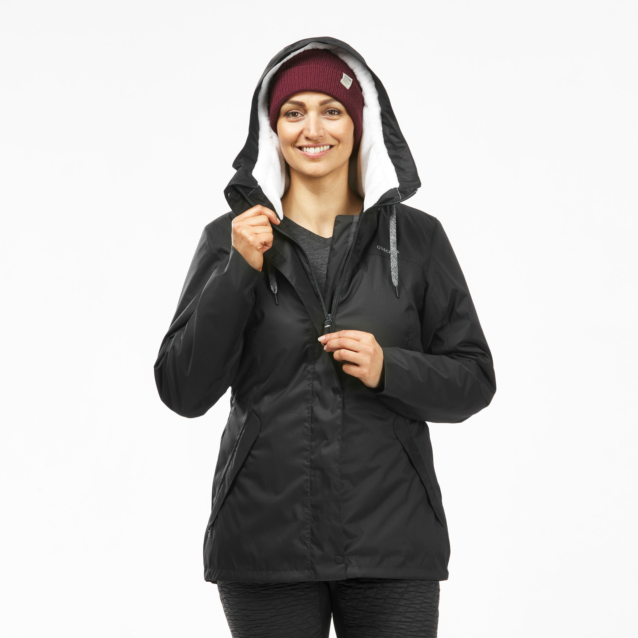 Women’s hiking waterproof winter jacket - SH500 -10°C