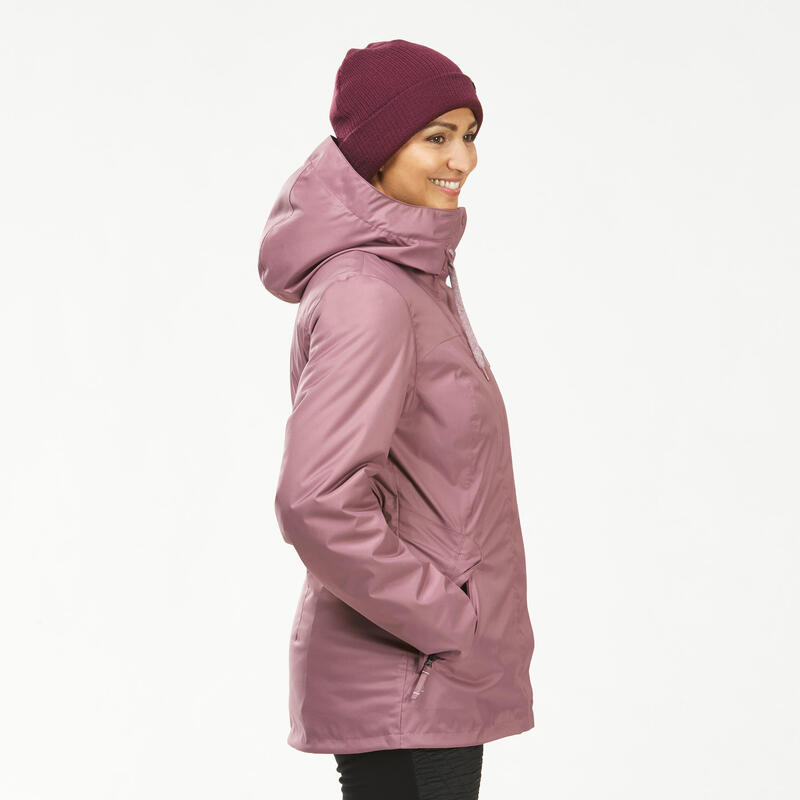 Winterjacke Damen bis -10 °C wasserdicht Winterwandern - SH500 rosa