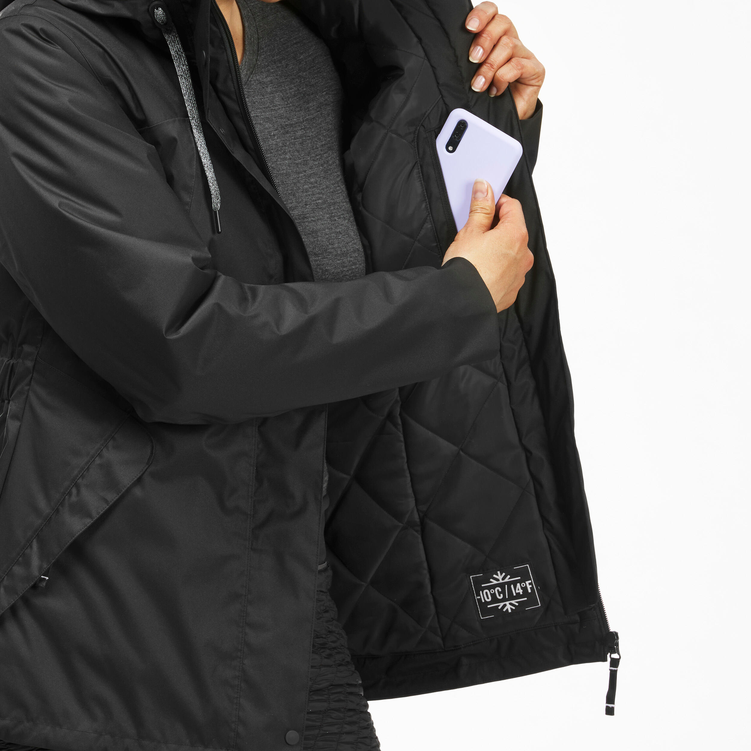 Women’s Waterproof Winter Hiking Jacket SH100 XWARM 10°C DecathlonB2B