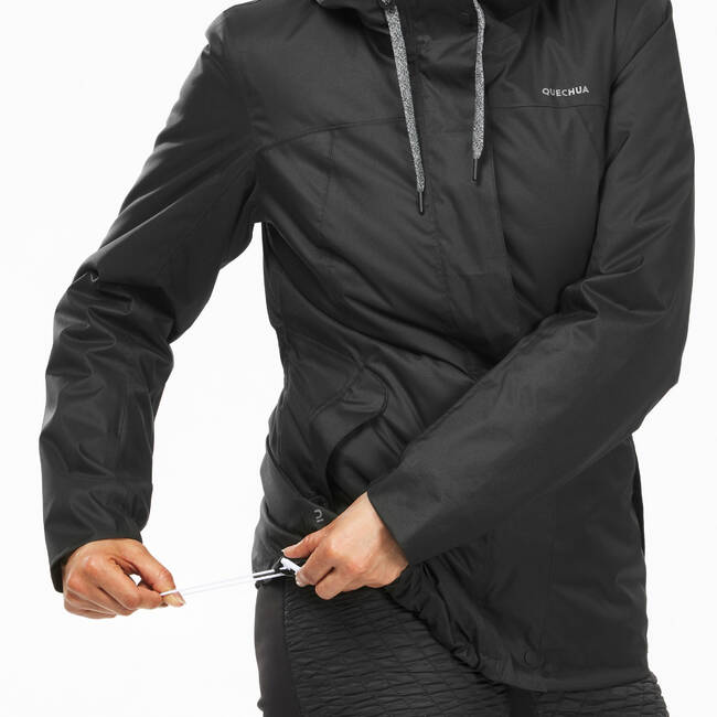 Women Winter Jacket for Hiking SH500 -10°C Black