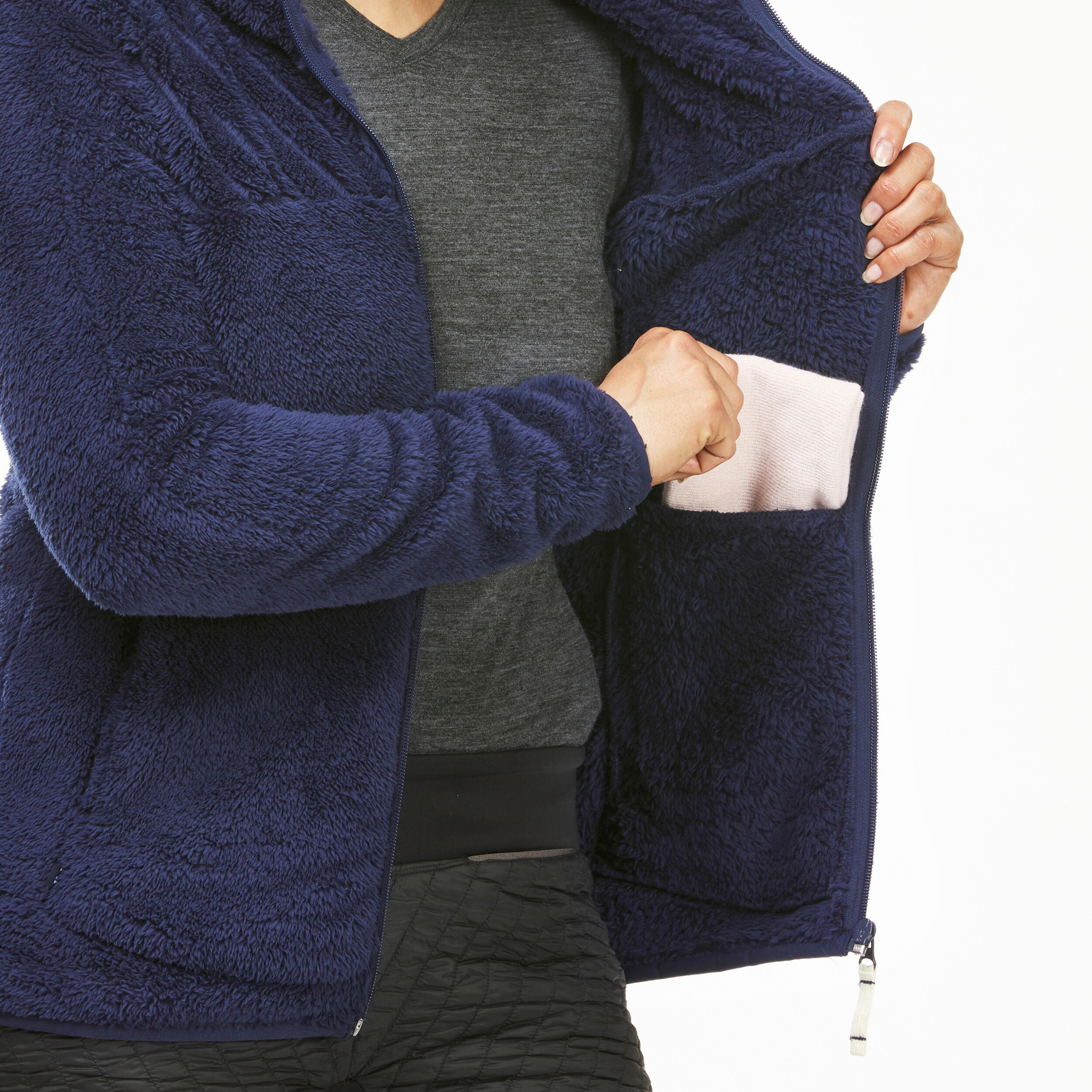 Women’s Fleece Hoodie Jacket – SH 500 - QUECHUA