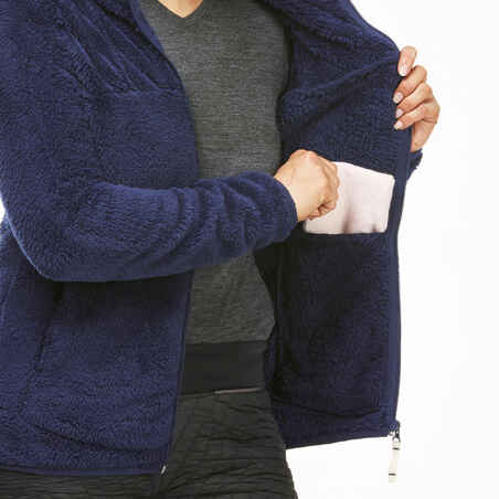 Women’s Warm Hiking Fleece Jacket NH500 - Blue