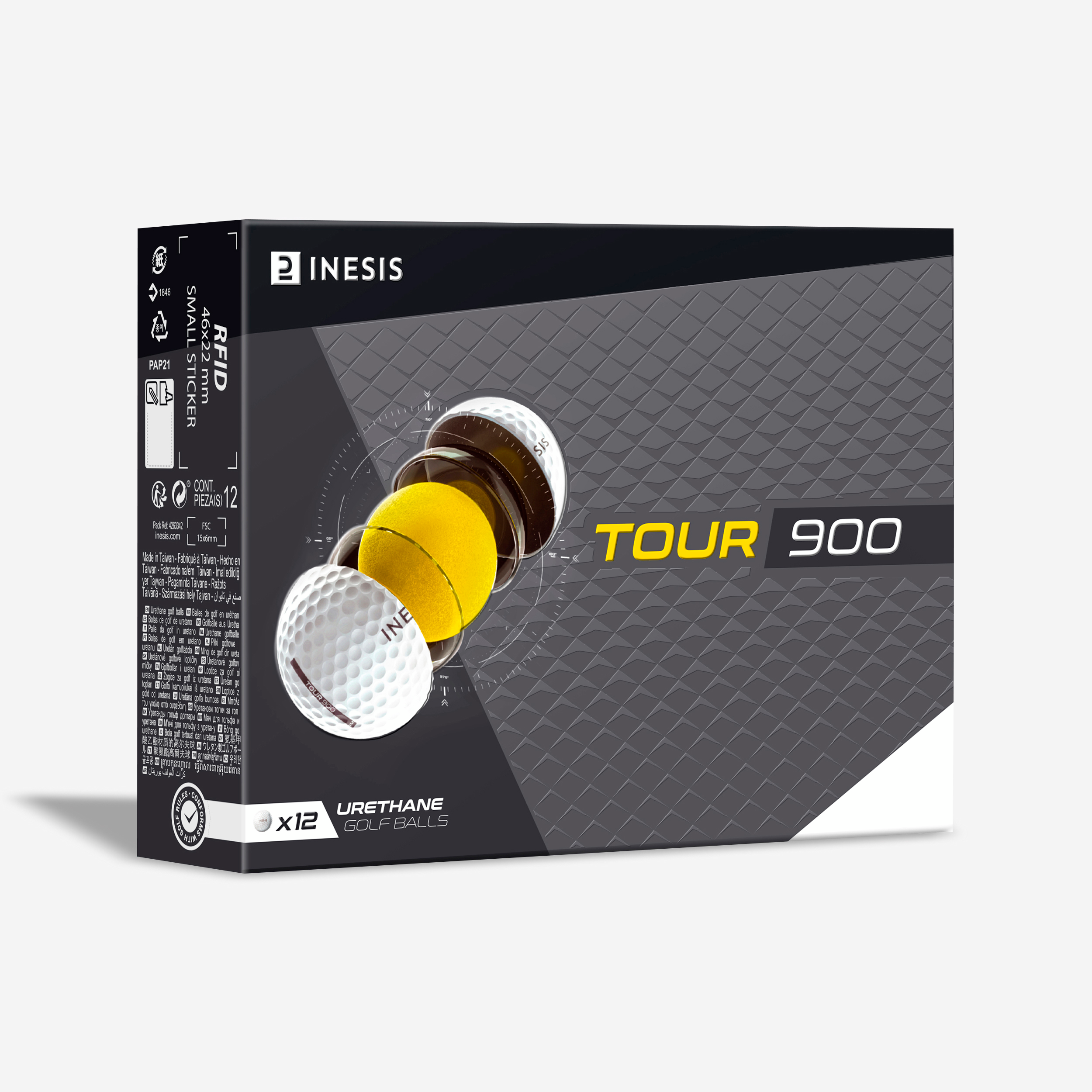 Balles golf x12 - INESIS Tour 900 blanc