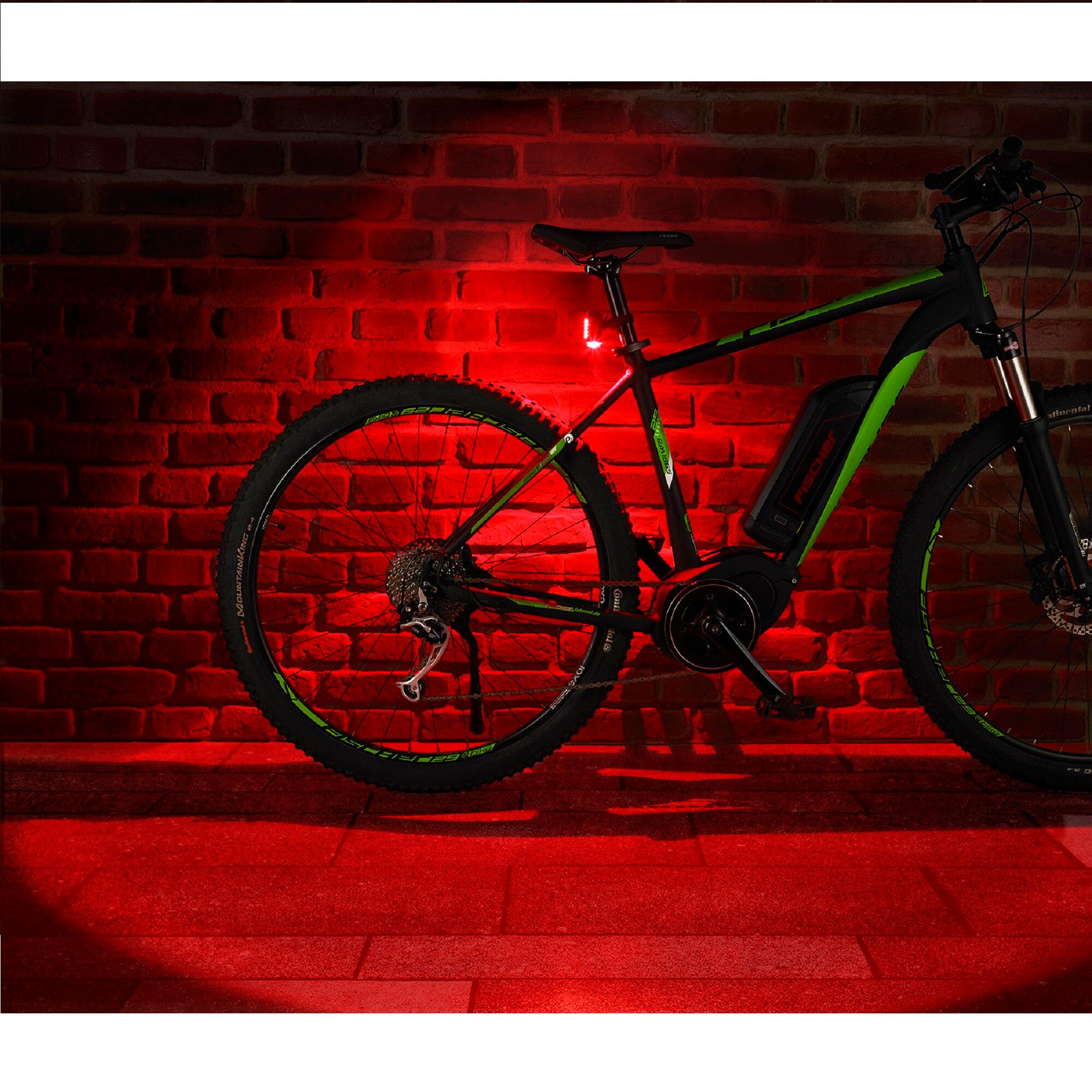 Fahrradbeleuchtung Rücklicht Fischer Twin 360° mit Bodenbeleuchtung 5/8