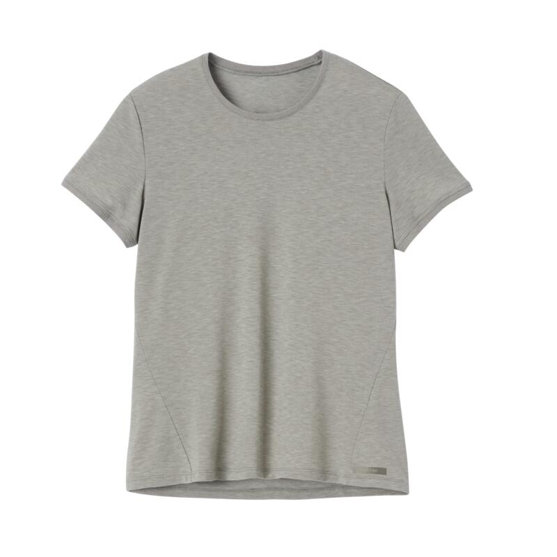 Ademend hardloop T-shirt voor dames Soft kaki