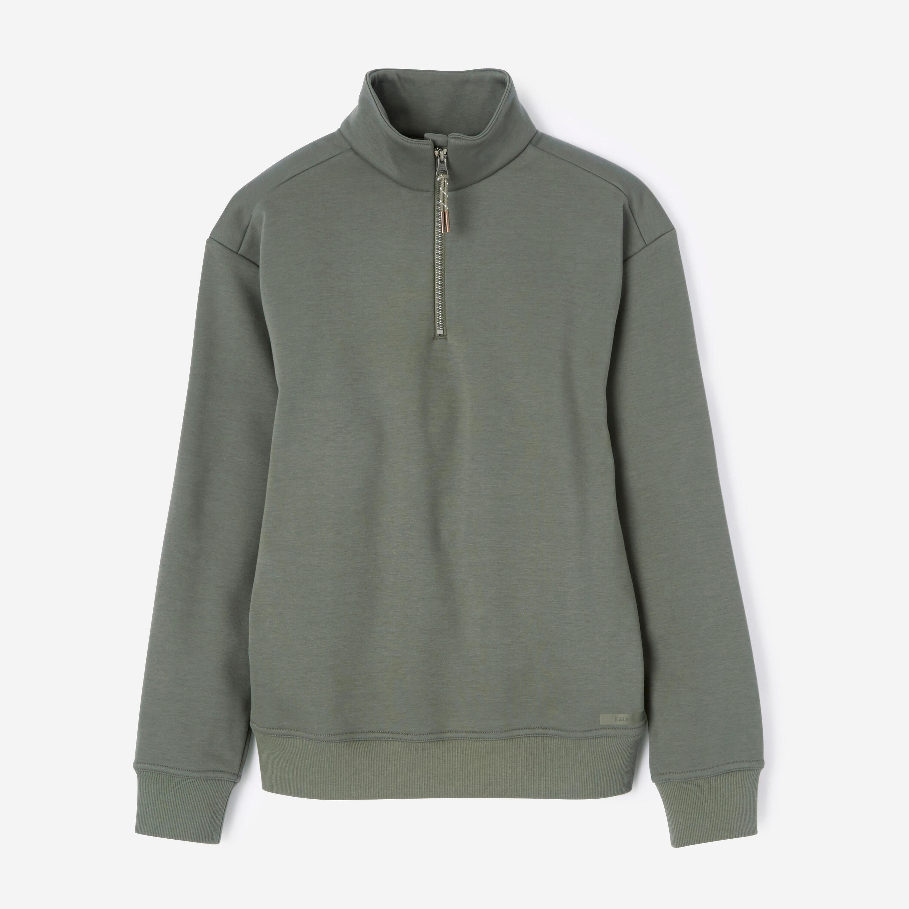 Women's zip-collar running sweatshirt Warm+ - khaki 7/13