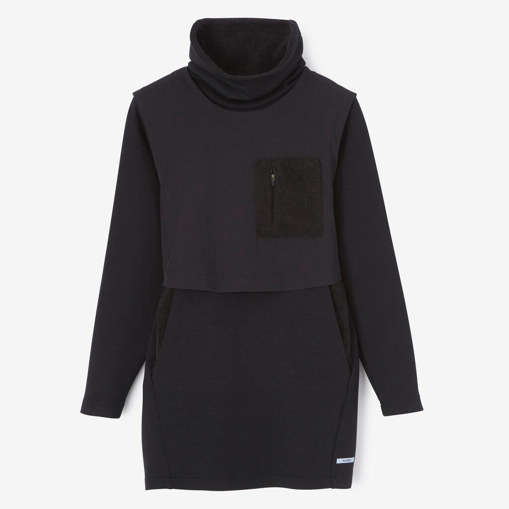 Sweat running chaud long femme - Warm+ Long noir