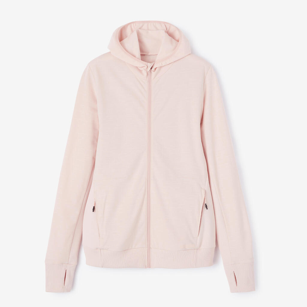 Warm Women's Hooded Running Jacket - pink